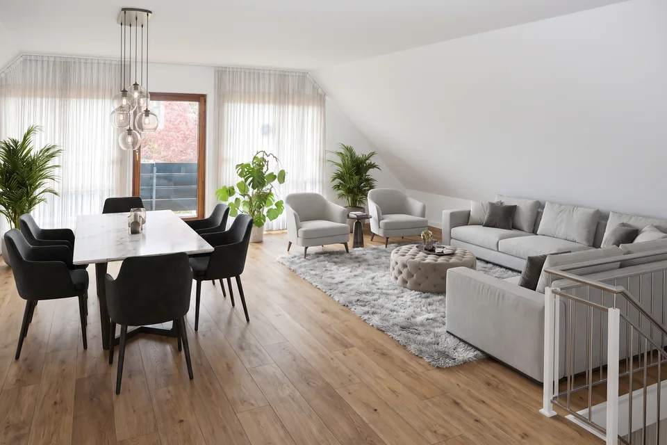 Digital Home Staging: modern eingerichteter Wohnraum