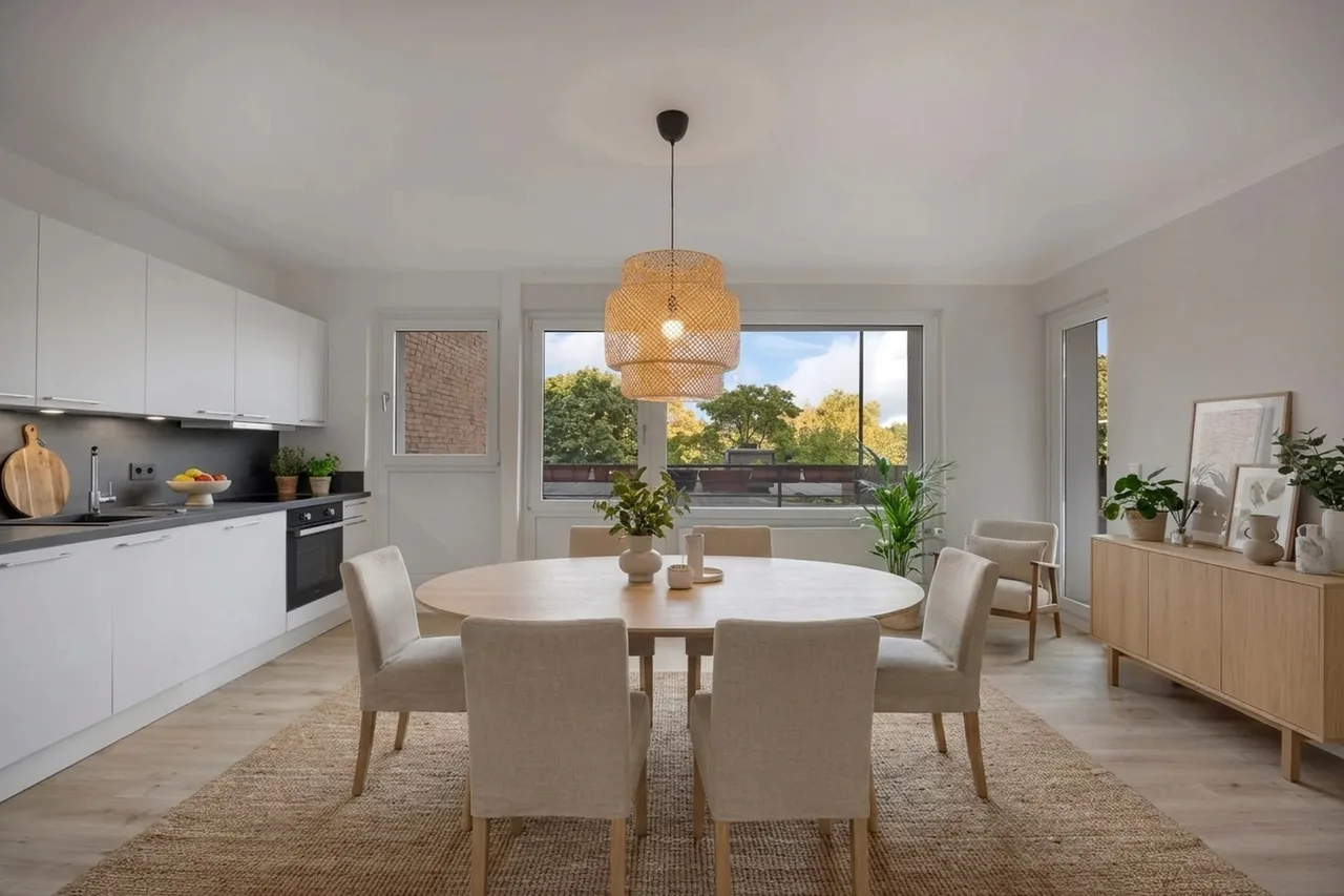 Digital Home Staging: Esszimmer im skandinavischen Stil